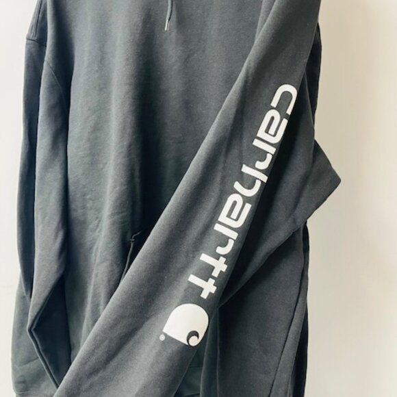 Carhartt Loose Fit Midweight Logo Sleeve Graphic Hoodie in Black, Size 4XL TALL - Picture 3 of 5